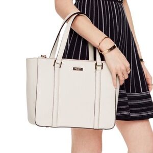 Kate Spade Newbury Lane Loden Crossbody Handbag Saffiano Leather Cream Color